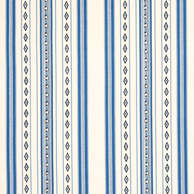 Schumacher Dakota Stripe Blue Fabric 80271