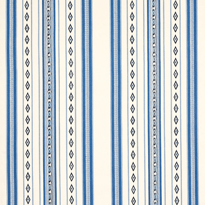 Schumacher Dakota Stripe Blue Fabric Sample 80271