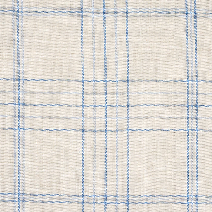 Schumacher Nils Plaid Linen Blue Fabric 80301