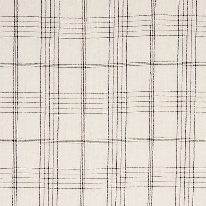 Schumacher Nils Plaid Linen Charcoal Fabric 80302