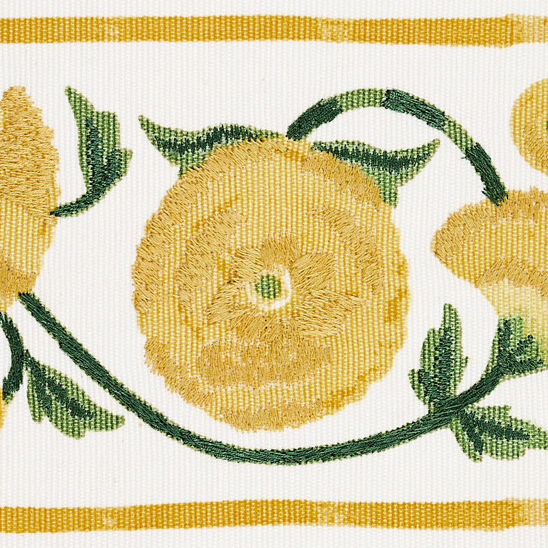 Schumacher Saranda Flower Embroidery Tape Marigold Trim 80391