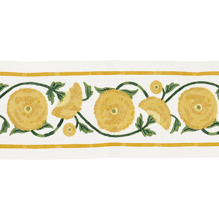 Schumacher Saranda Flower Embroidery Tape Marigold Trim 80391