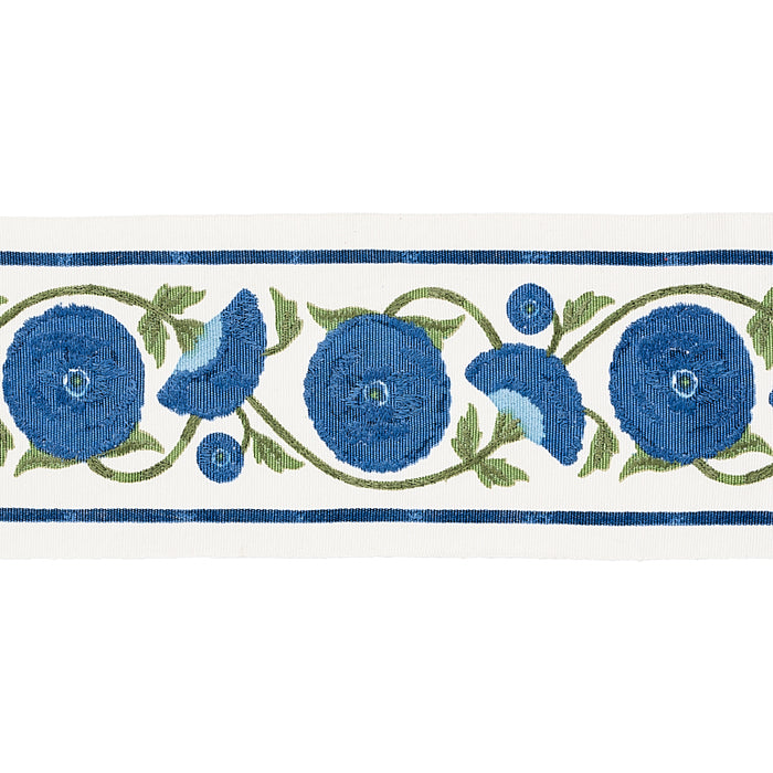 Schumacher Saranda Flower Embroidery Tape Royal Trim 80392