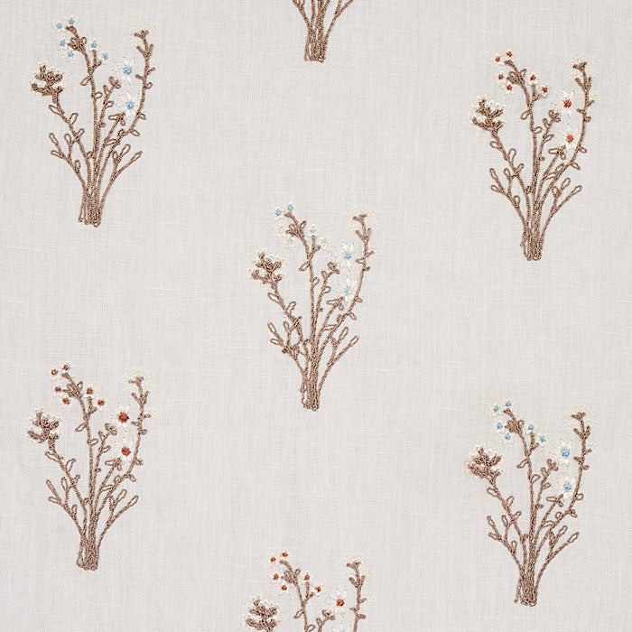 Schumacher Stora Embroidery Ivory Fabric 80401