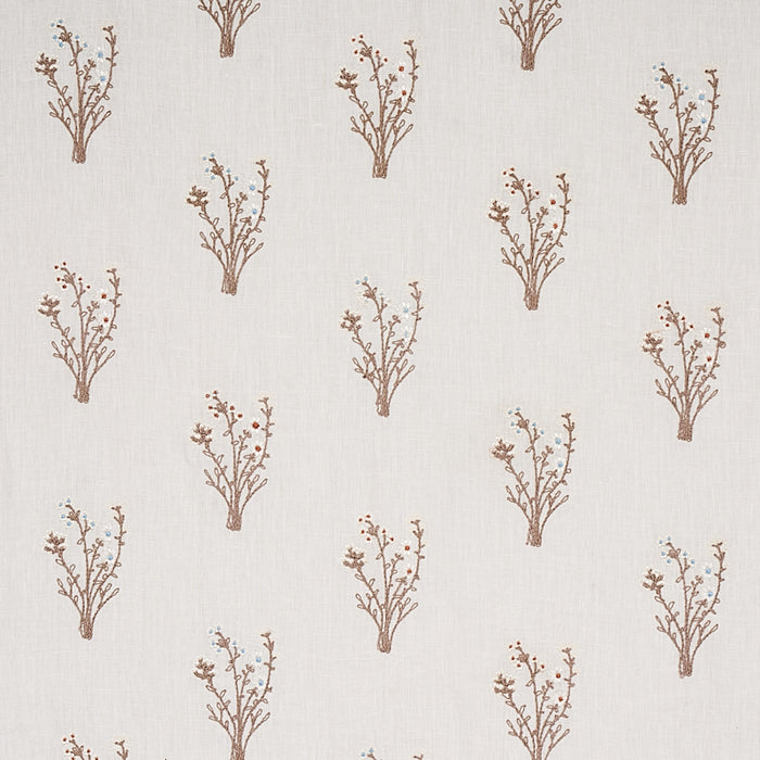 Schumacher Stora Embroidery Ivory Fabric Sample 80401