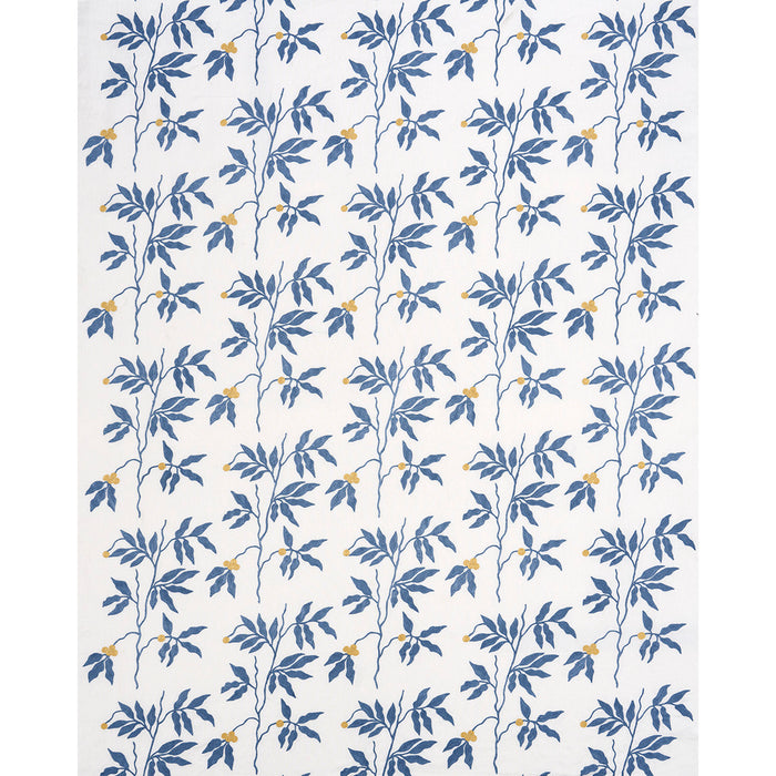 Schumacher Lilla Embroidery Blue Fabric 80432