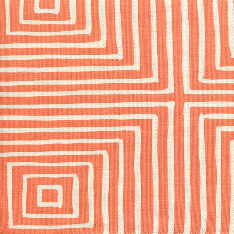 China Seas Ziggurat Reverse Large Scale Orange Fabric Sample 8055-04