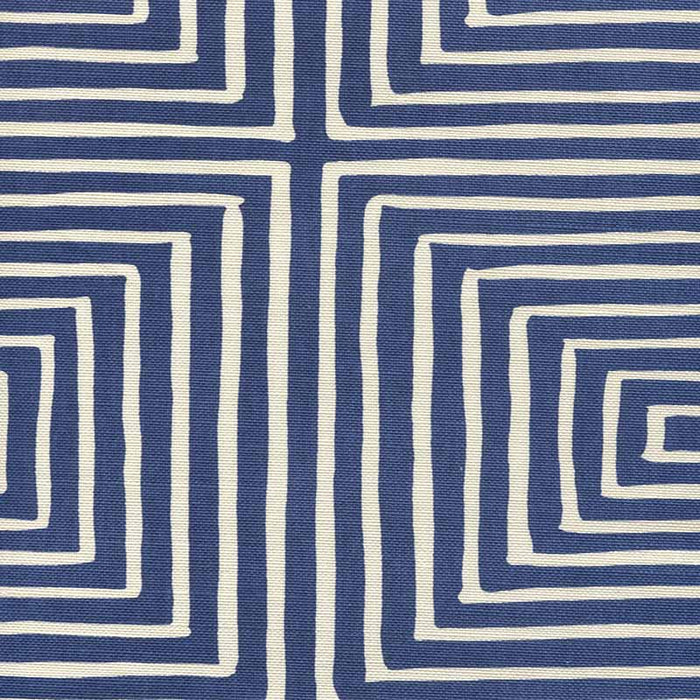 China Seas Ziggurat Reverse Large Scale New Navy Fabric Sample 8055-05