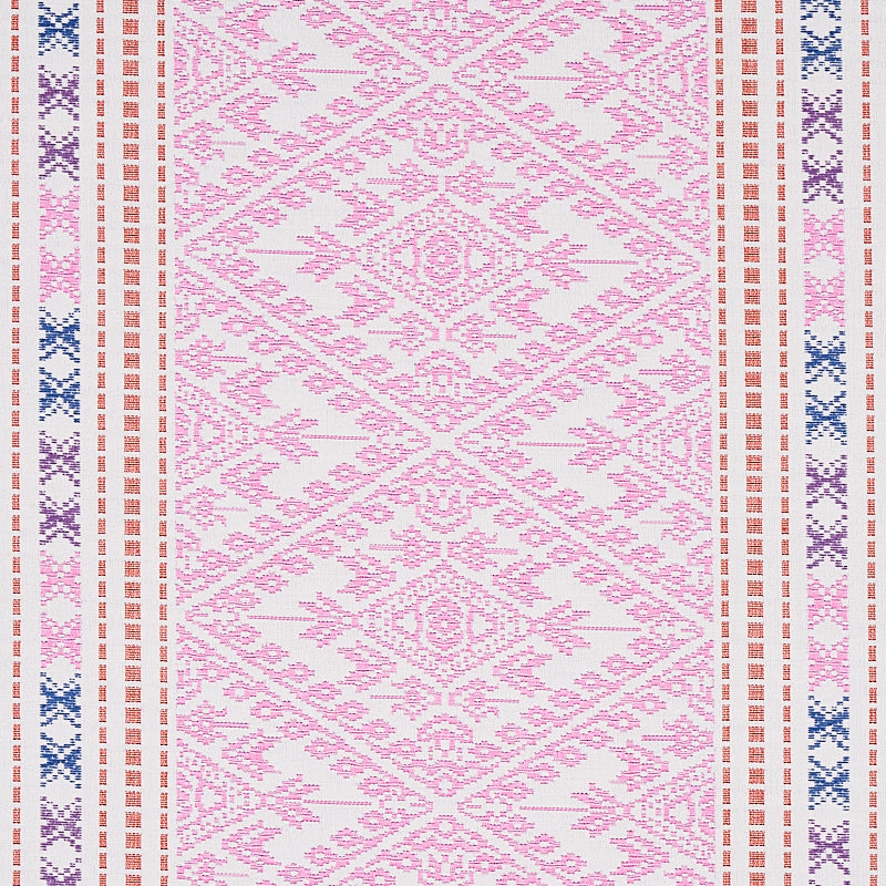 Schumacher Ruiz Jacquard Pink Fabric Sample 80612