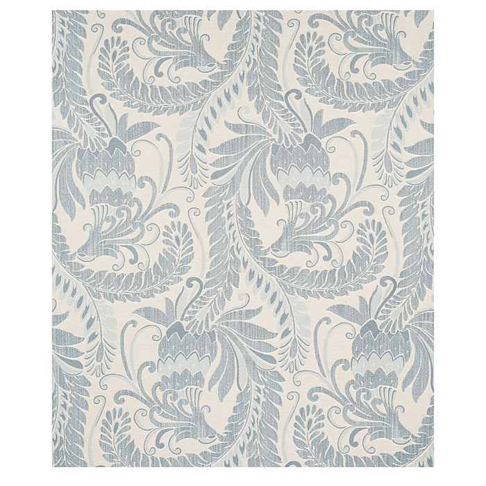 Schumacher Orley Jaquard Blue On Light Blue Fabric 80641