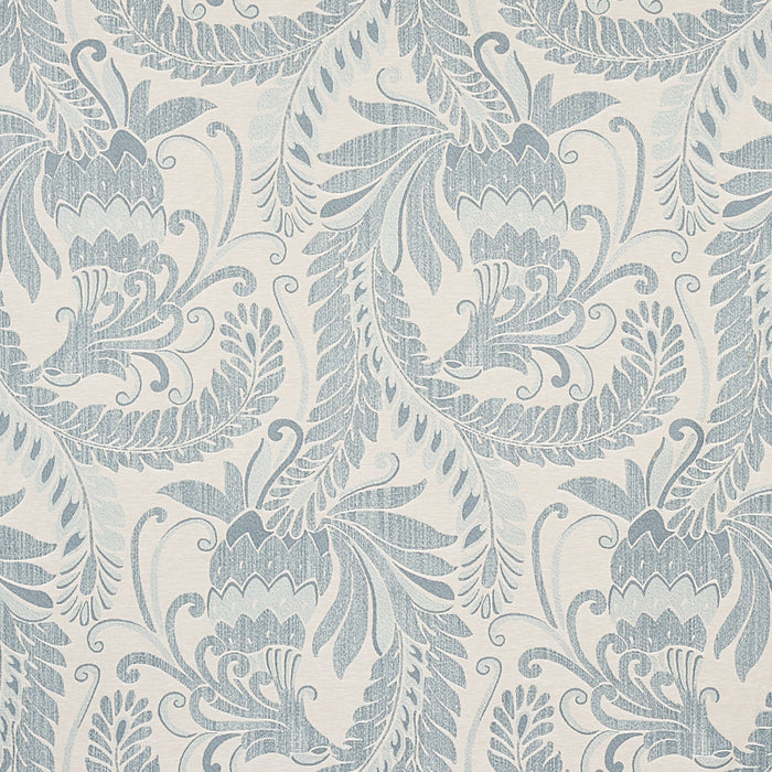 Schumacher Orley Jaquard Blue On Light Blue Fabric 80641