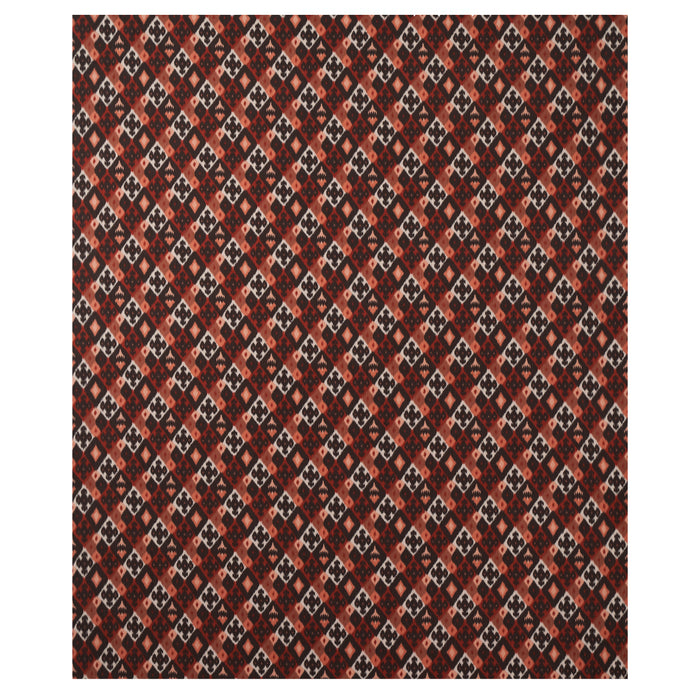 Schumacher Sasha Diamond Ikat Terracotta Fabric Sample 80660