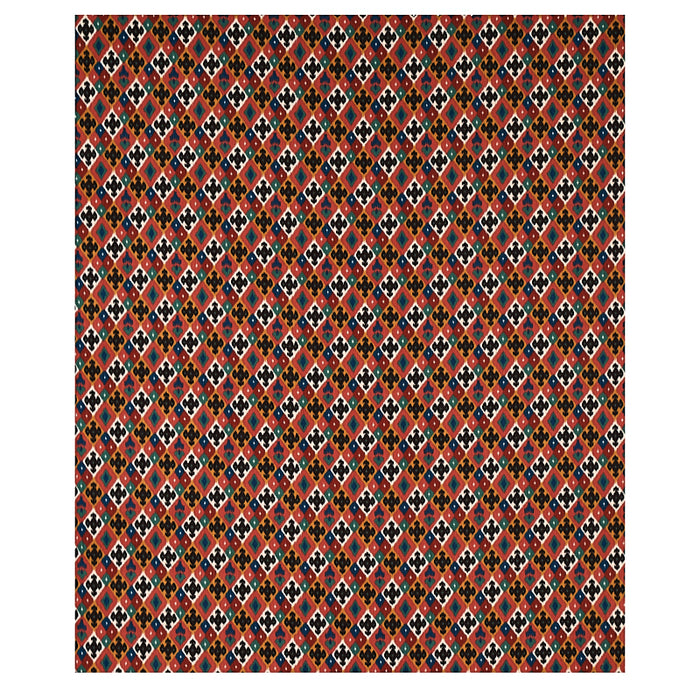 Schumacher Sasha Diamond Ikat Rose And Saffron Fabric Sample 80661