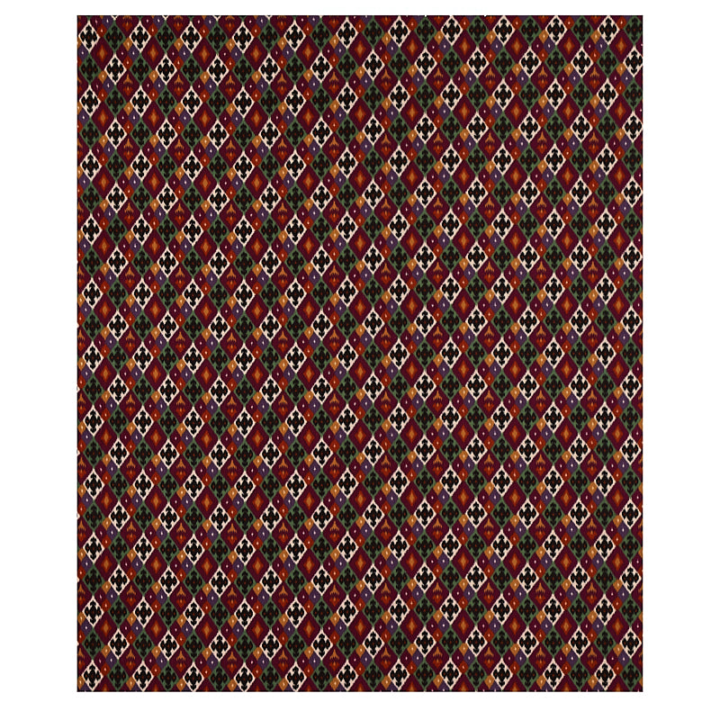 Schumacher Sasha Diamond Ikat Jade And Plum Fabric 80662