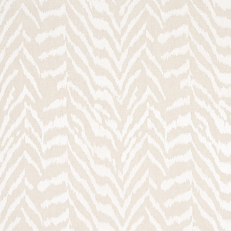 Schumacher Quincy Embroidery On Linen White Fabric 80670