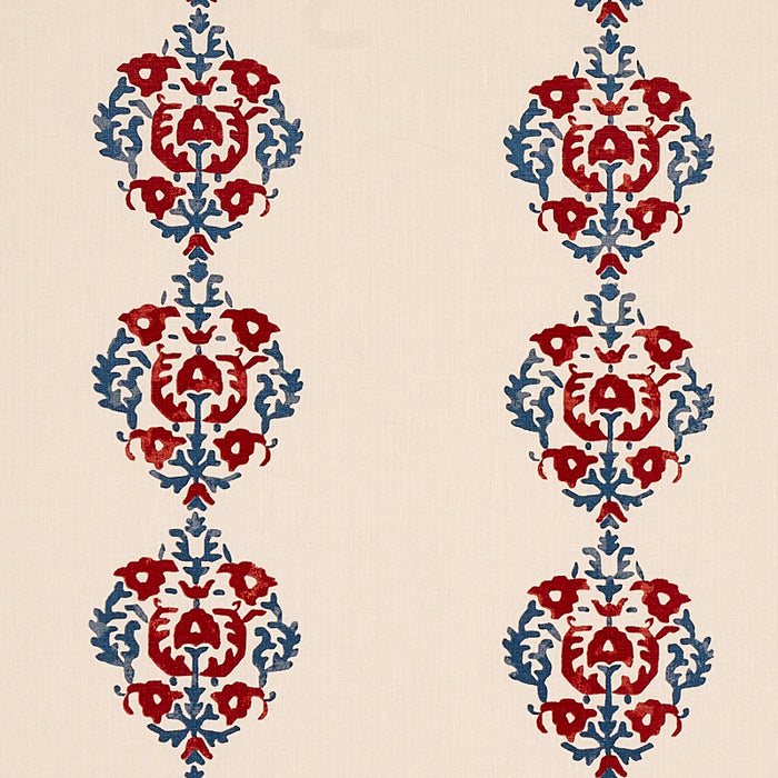 Schumacher Constantine Red & Blue Fabric 80711