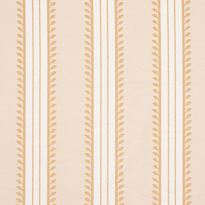 Schumacher Etruscan Stripe Ivory & Ochre Fabric Sample 80720