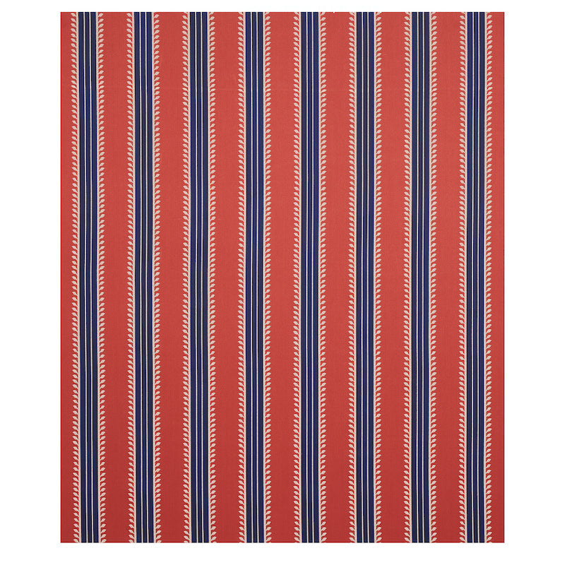 Schumacher Etruscan Stripe Red & Blue Fabric 80721