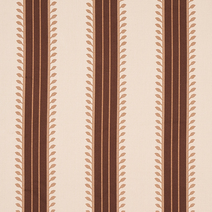 Schumacher Etruscan Stripe Brown Fabric Sample 80722