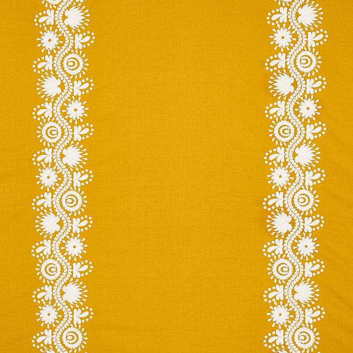 Schumacher Theodora Embroidery Saffron Fabric Sample 80740