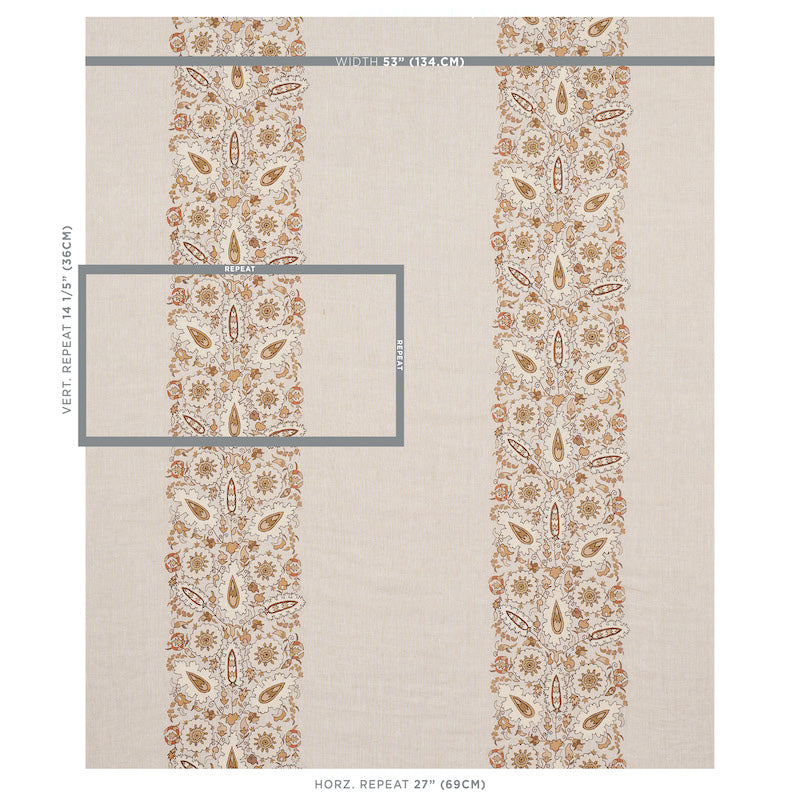 Schumacher Anatolia Embroidery Natural Fabric 80752