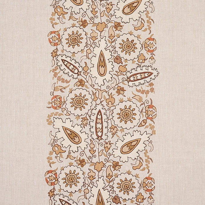 Schumacher Anatolia Embroidery Natural Fabric Sample 80752