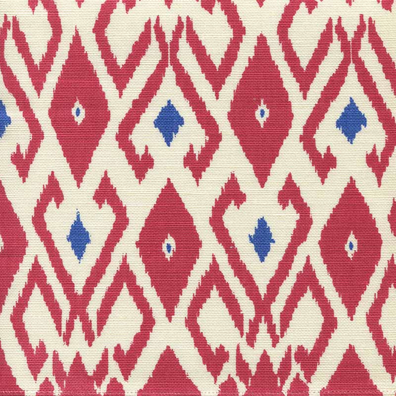 China Seas Lockan Red Royal Blue Fabric 8080-08