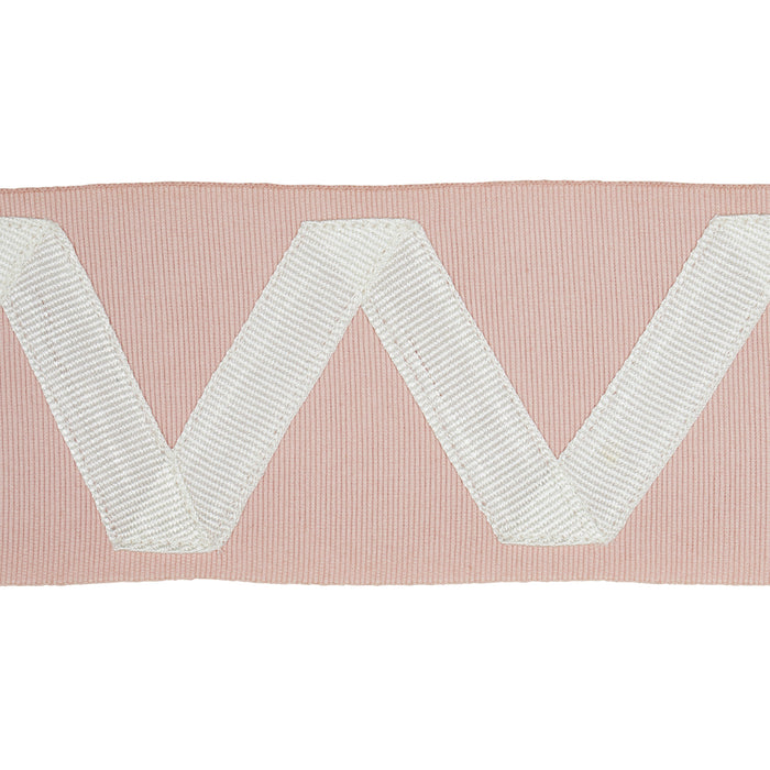 Schumacher Legere Applique Tape Ivory On Blush Trim Sample 80874