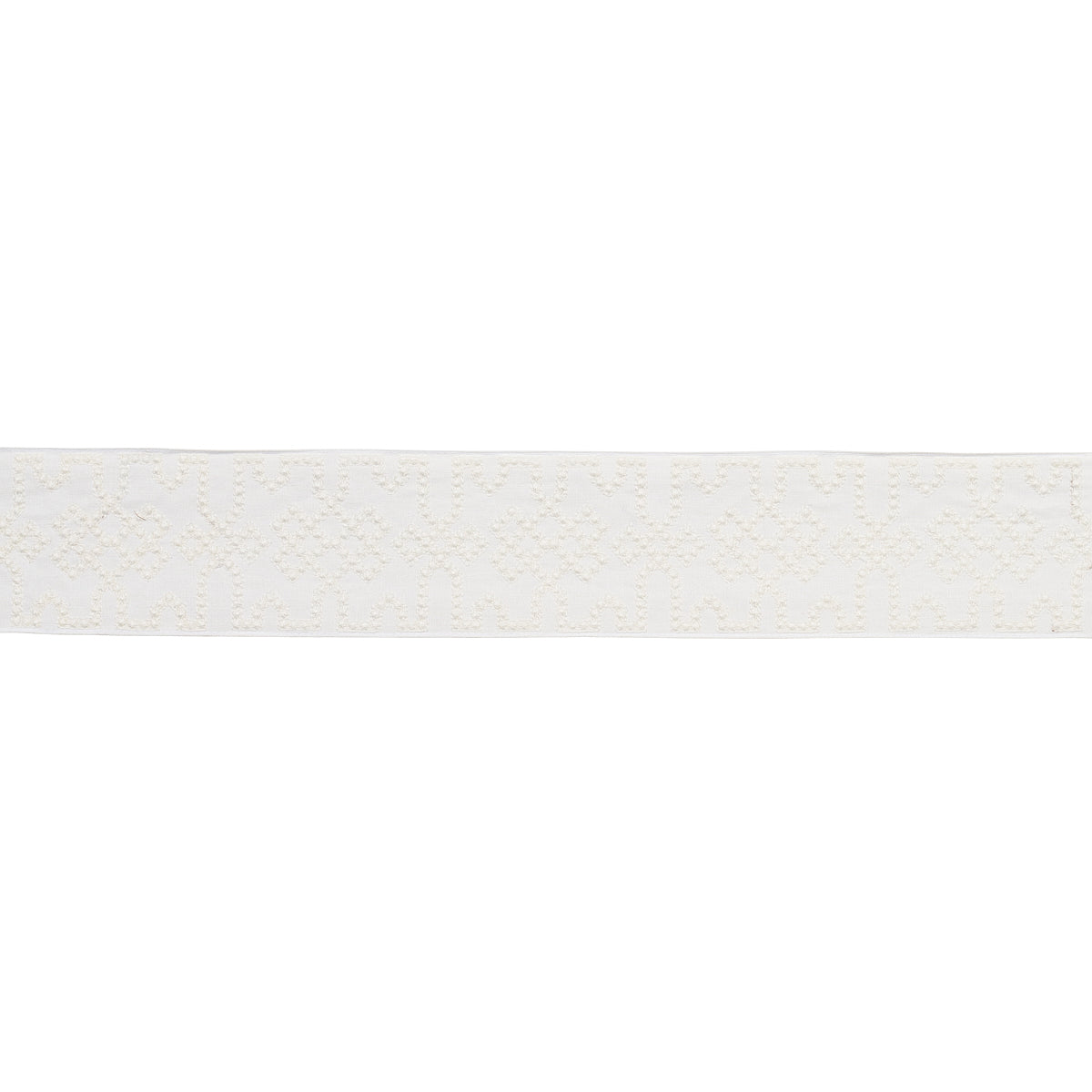 Schumacher Knotted Trellis Tape White On White Trim 80884