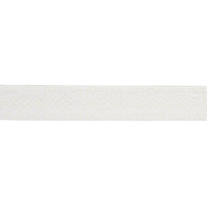 Schumacher Knotted Trellis Tape White On White Trim Sample 80884