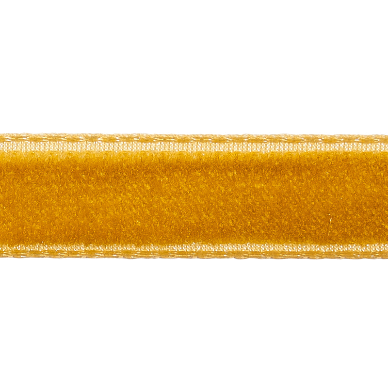 Schumacher Velvet Tape Narrow Gold Trim Sample 80926