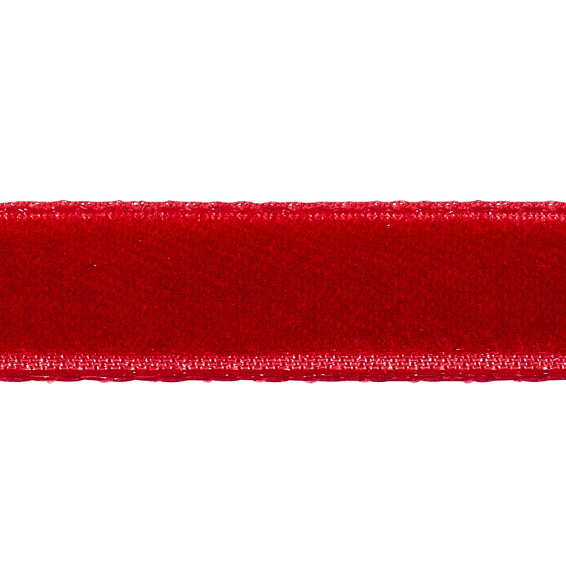 Schumacher Velvet Tape Narrow Crimson Trim Sample 80927