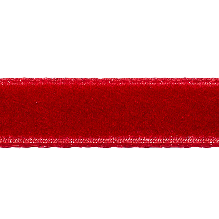 Schumacher Velvet Tape Narrow Crimson Trim Sample 80927