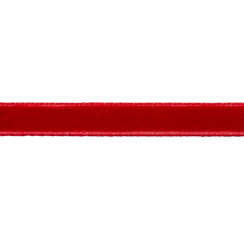 Schumacher Velvet Tape Narrow Crimson Trim Sample 80927