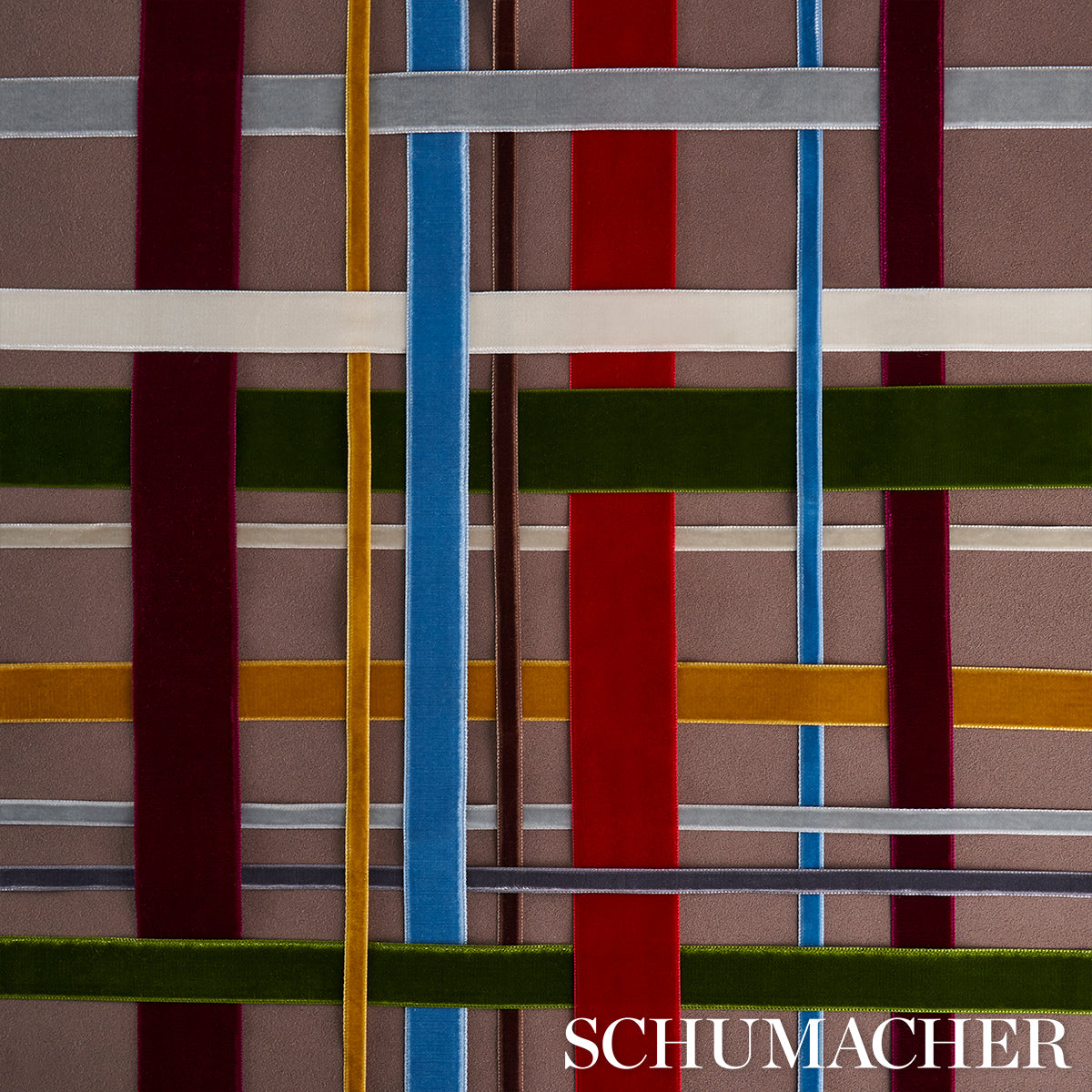 Schumacher Velvet Tape Wide Cadet Trim Sample 80963