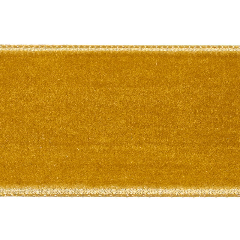 Schumacher Velvet Tape Wide Gold Trim Sample 80966