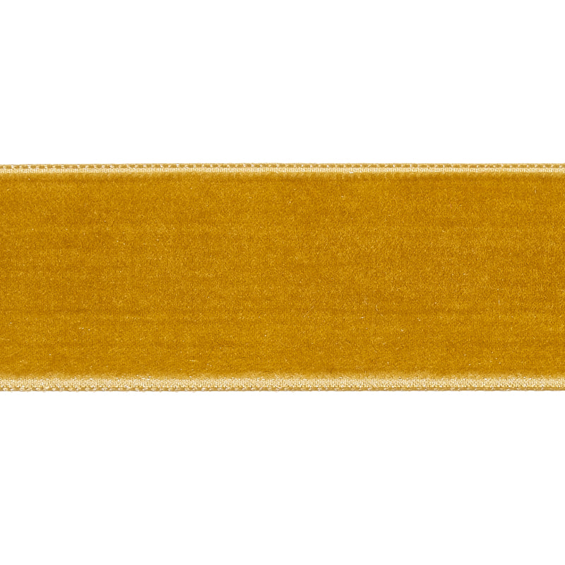 Schumacher Velvet Tape Wide Gold Trim Sample 80966