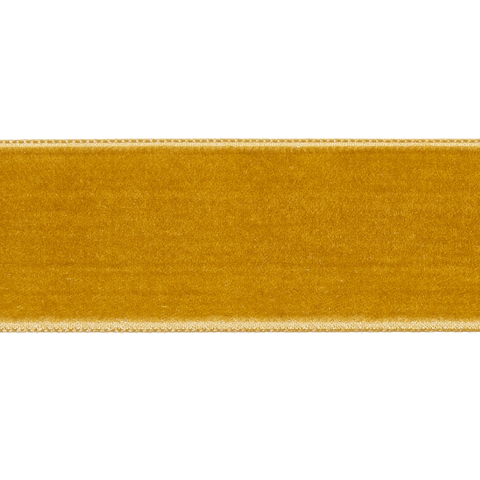 Schumacher Velvet Tape Wide Gold Trim Sample 80966