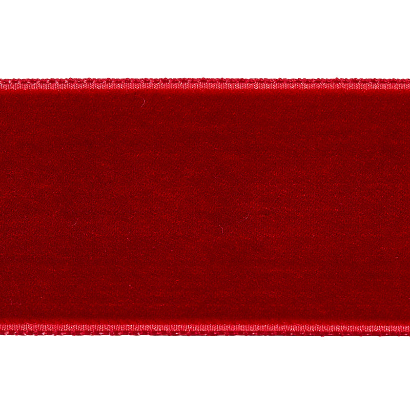 Schumacher Velvet Tape Wide Crimson Trim Sample 80967