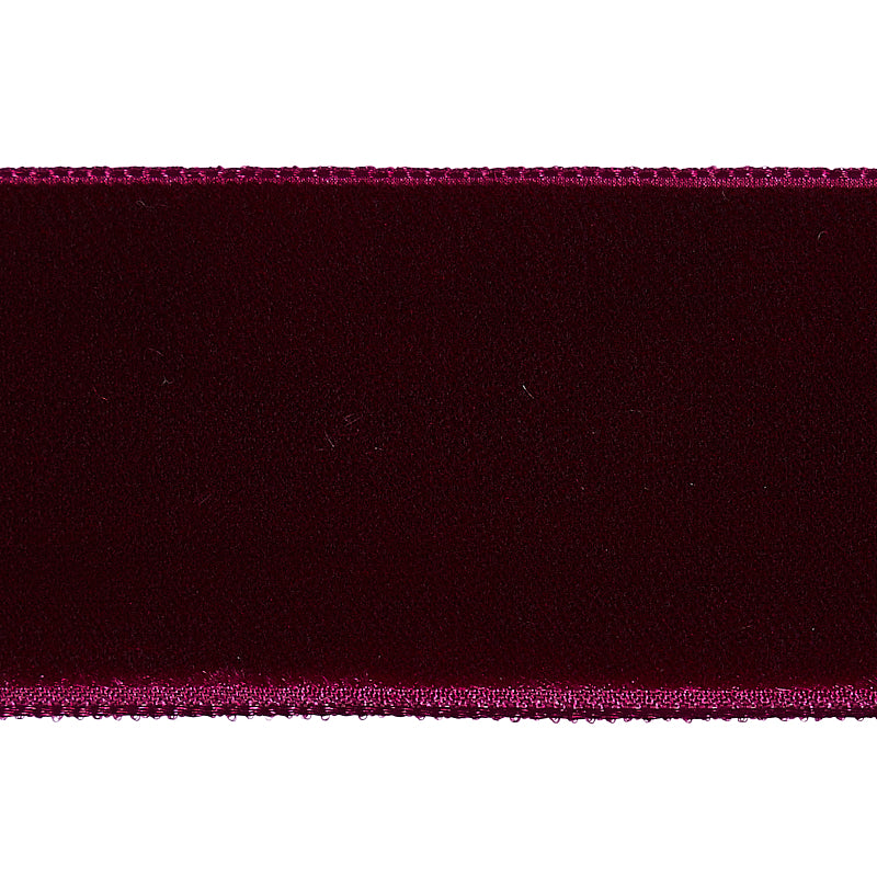 Schumacher Velvet Tape Wide Aubergine Trim Sample 80968