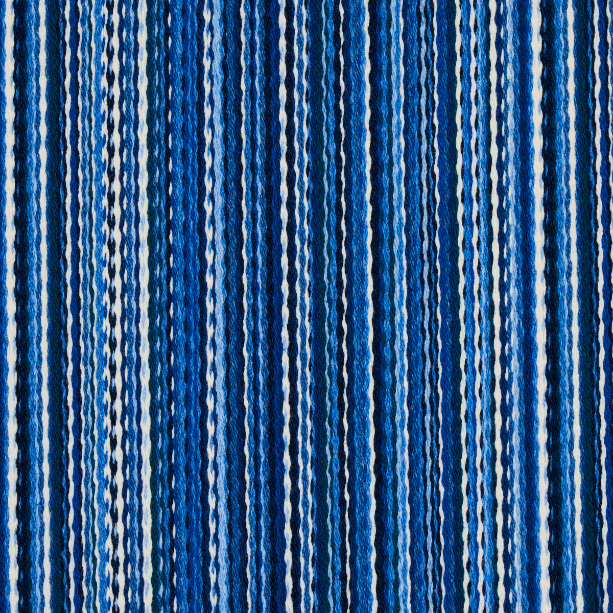 Schumacher Fino Stripe Indoor/Outdoor Cobalt Fabric Sample 81070