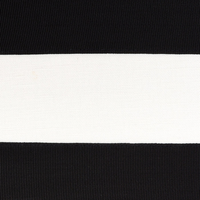 Schumacher Ribbon Applique Panel Black On Ivory Fabric 81142