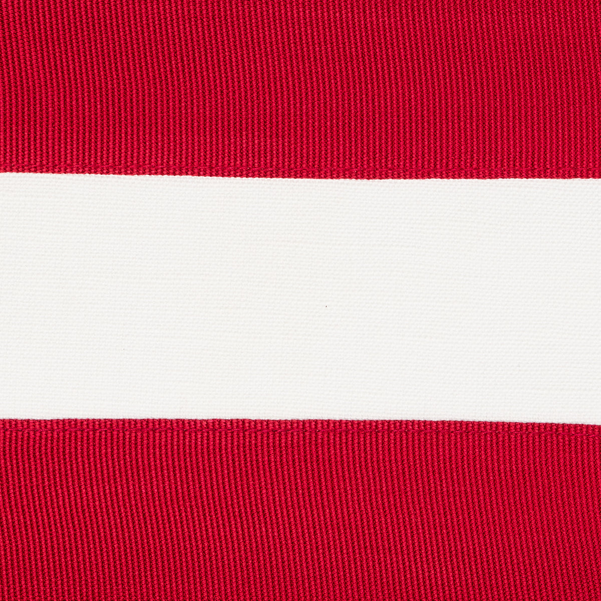 Schumacher Ribbon Applique Panel Red On Ivory Fabric Sample 81143