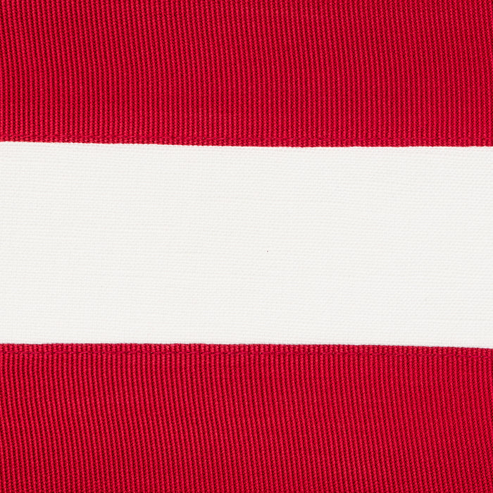 Schumacher Ribbon Applique Panel Red On Ivory Fabric 81143