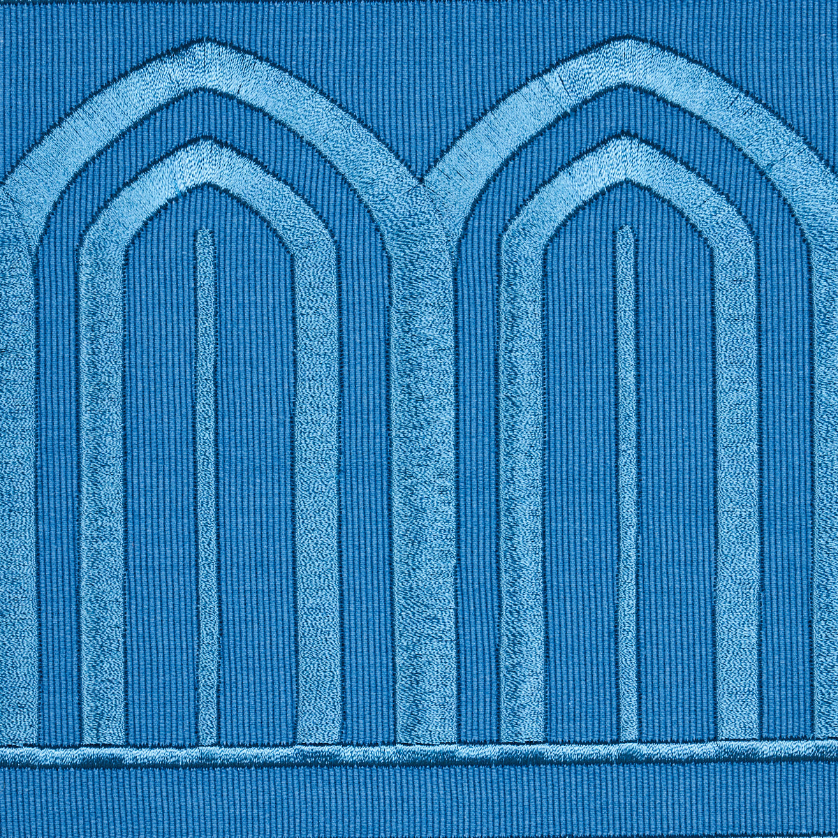 Schumacher Arches Embroidered Tape Wide Teal Trim 81161