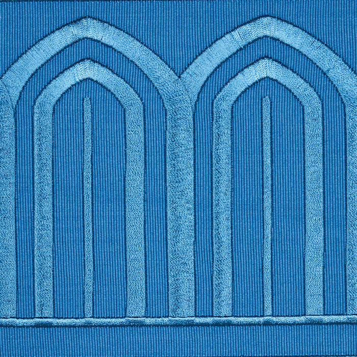 Schumacher Arches Embroidered Tape Wide Teal Trim Sample 81161