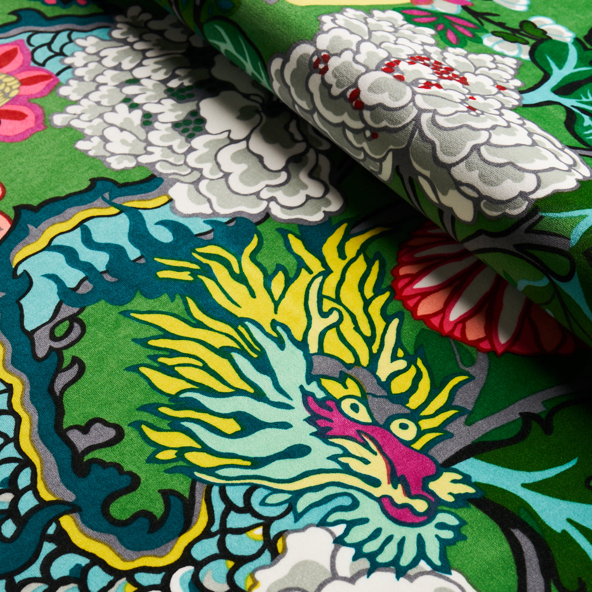 Schumacher Chiang Mai Dragon Velvet Jade Fabric 81171