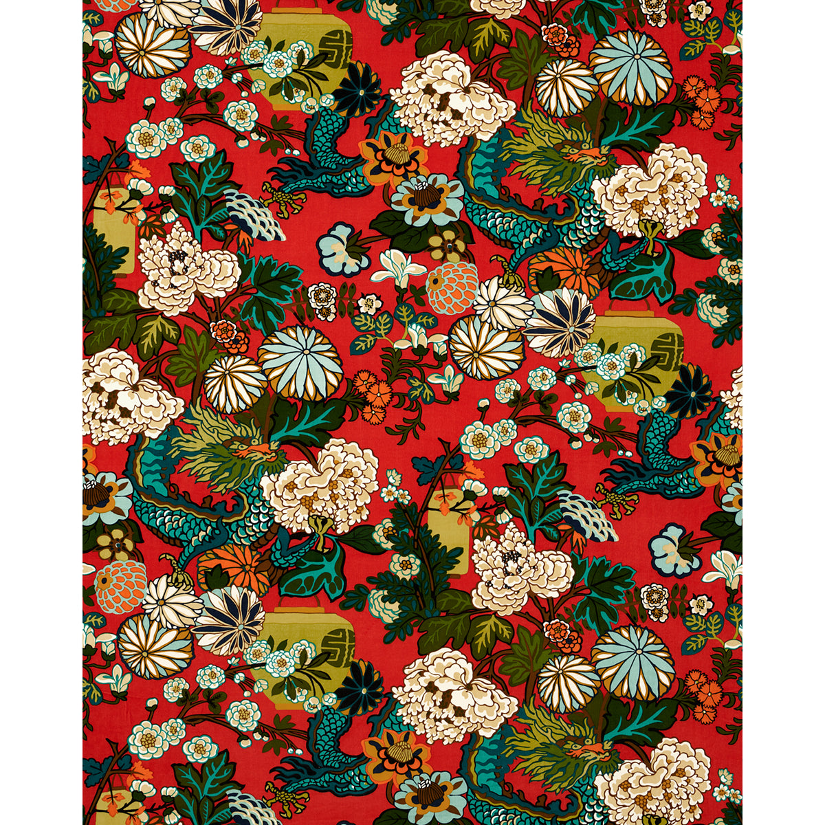 Schumacher Chiang Mai Dragon Velvet Lacquer Fabric 81172