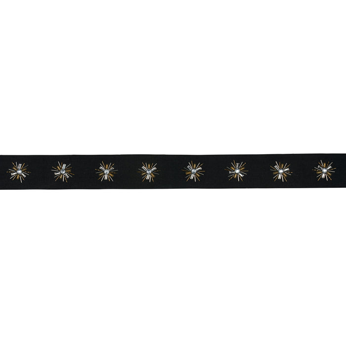 Schumacher Constellation Beaded Tape Black Trim Sample 81191