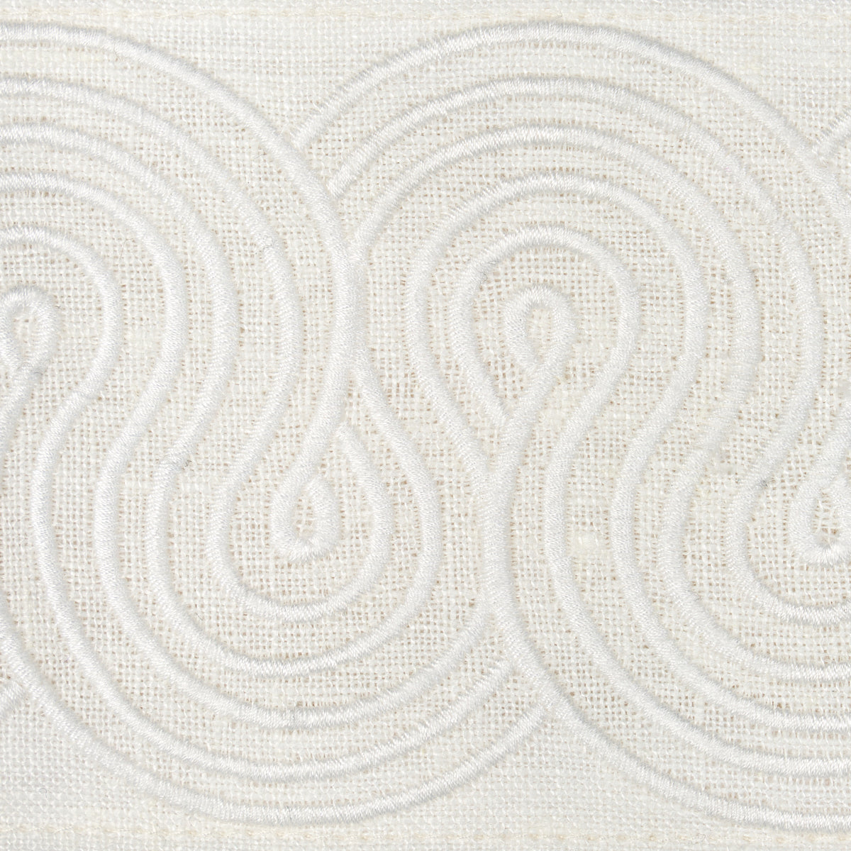 Schumacher Giraldi Embroidered Trim Ivory Trim Sample 81252